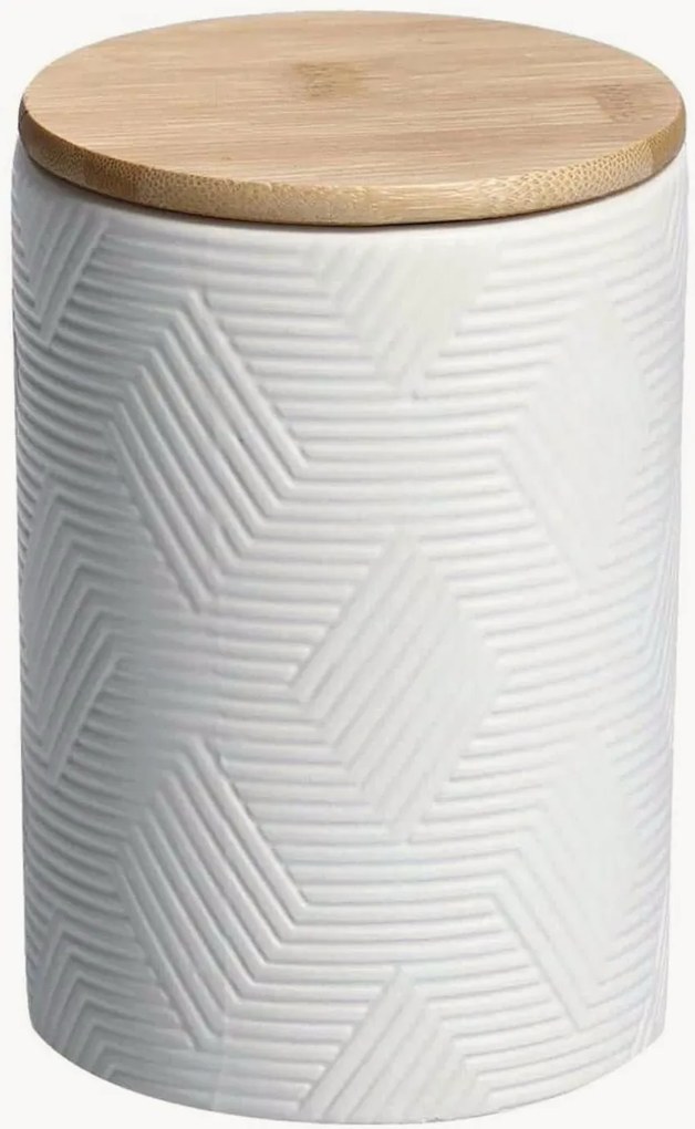 Pote em cerâmica com tampa em bambu Silva