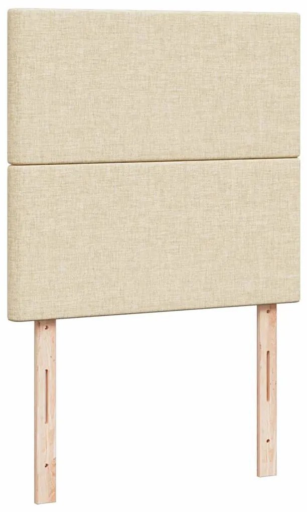 Cama otomana com colchão 90x200 cm tecido creme