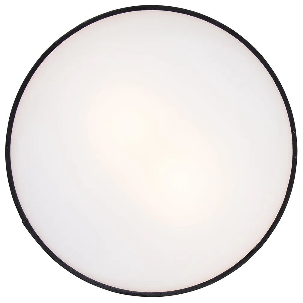 Candeeiro de teto moderno preto 40 cm com interior dourado - Drum Moderno