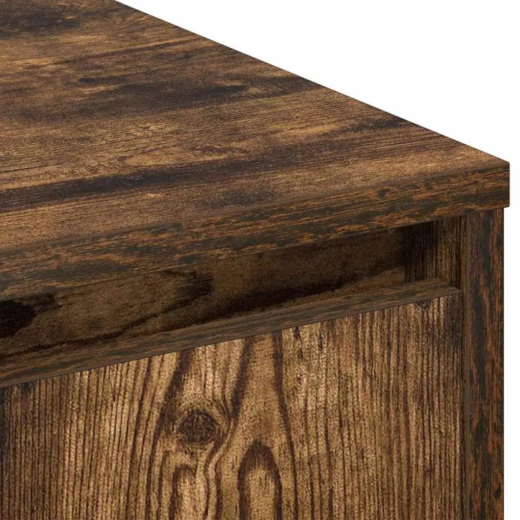 Buffet vidaXL com LED Carvalho Fumado 90x32x75 cm Madeira Engenheirada
