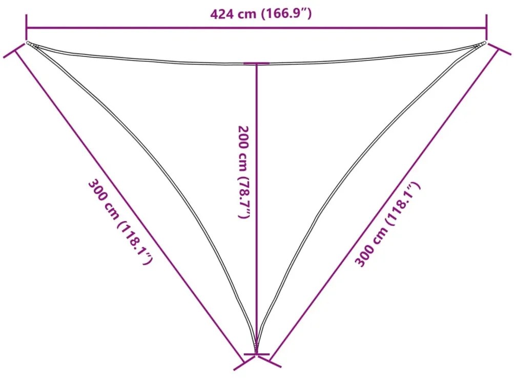 Para-sol est. vela tecido oxford triangular 3x3x4,24m antracite