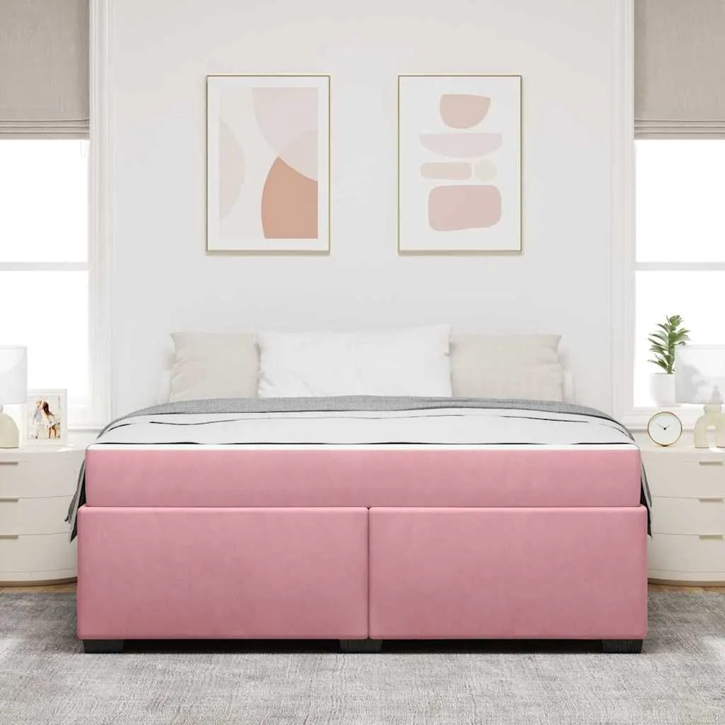 Estrutura da Cama Outros Rosa 180 x 200 cm Veludo