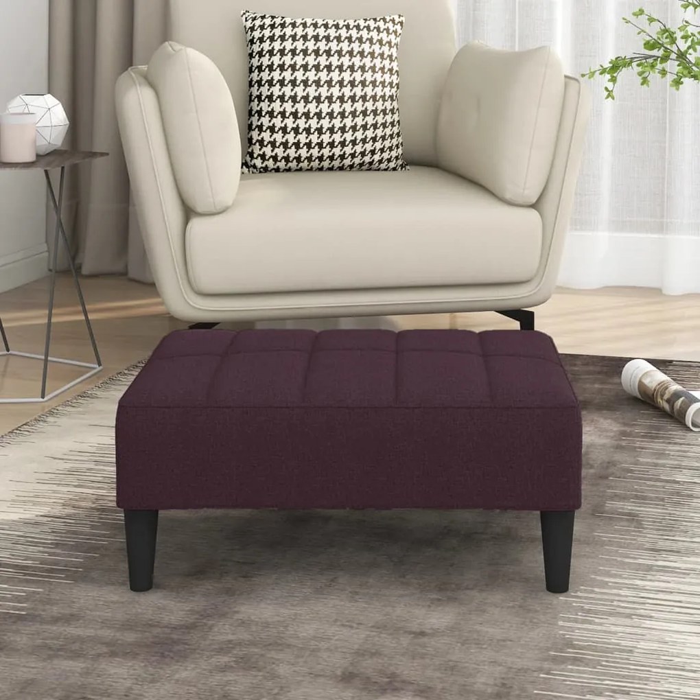 vidaXL Apoio de pés 78x56x32 cm tecido roxo