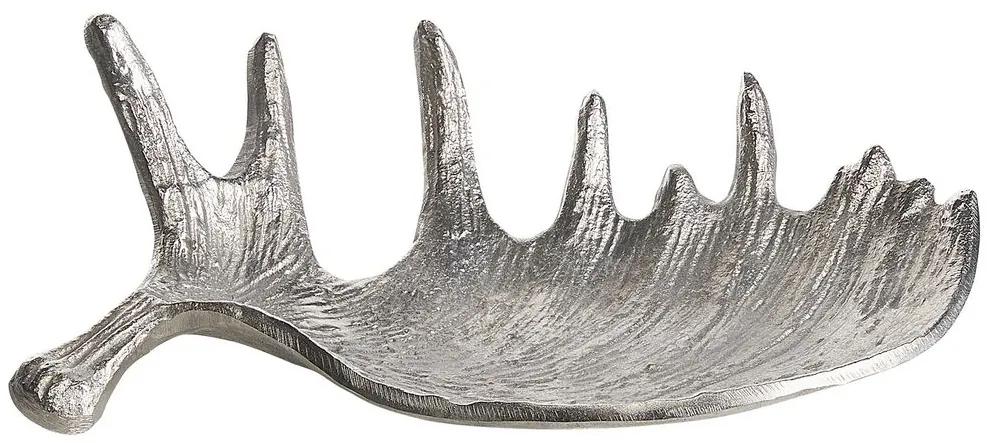 Prato decorativo em metal prateado 35 cm CARTHAGE Beliani