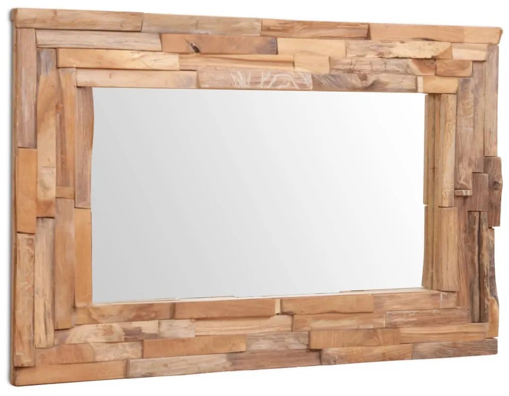 Espelho decorativo em teca 90x60 cm retangular