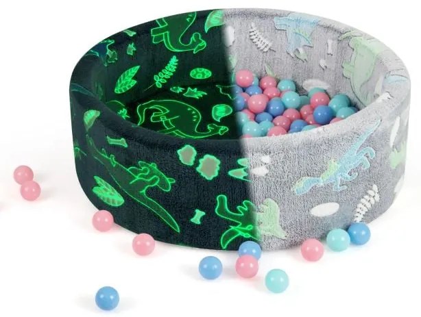 Piscina de bolinhas para bebês com capa removível, piscina redonda que brilha no escuro e colorida