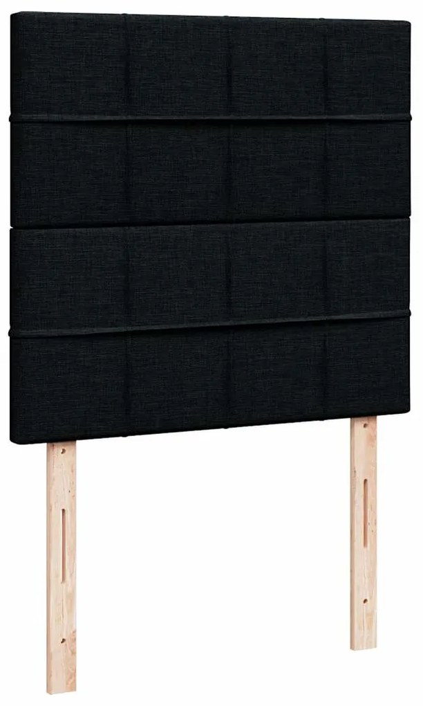 Estrutura de cama otomana com colchão preto 80x200cm tecido