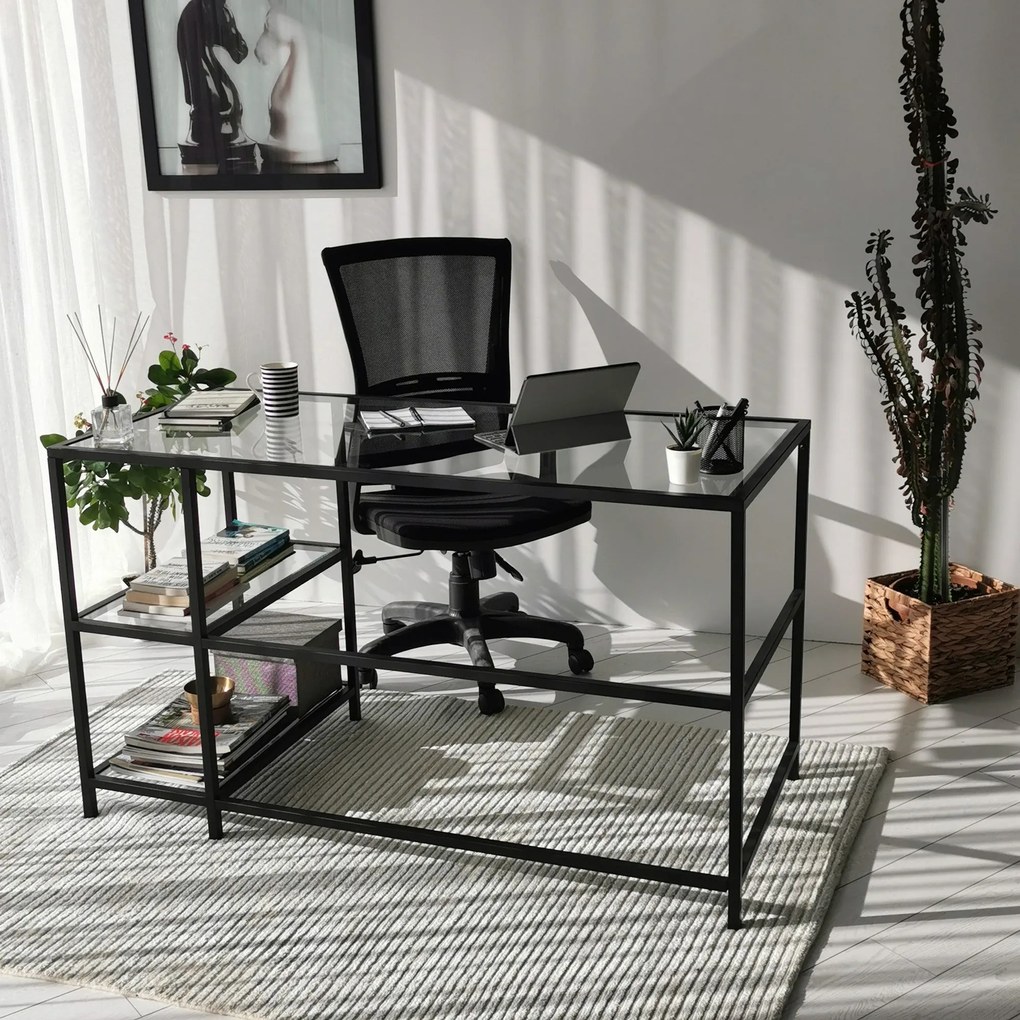 Secretária Master – Preto – 130x75x60 cm