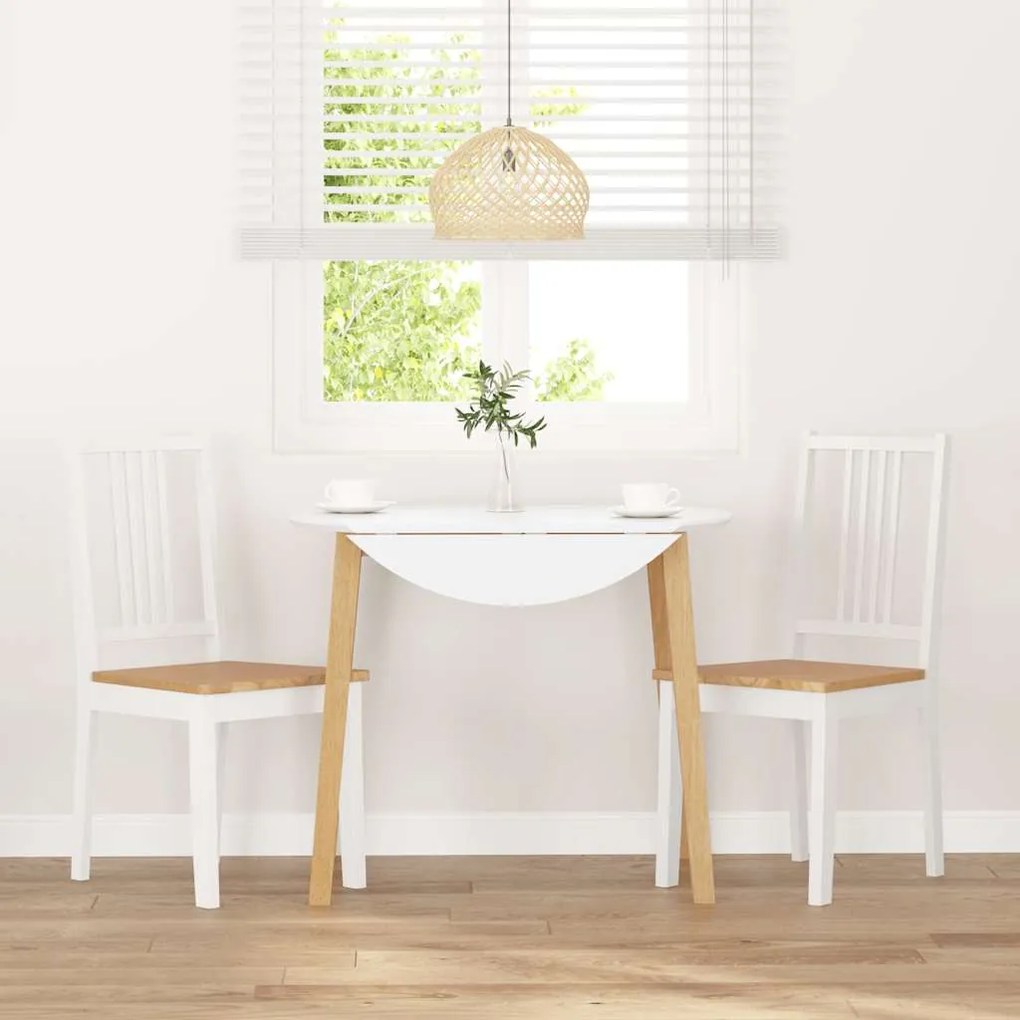 Cadeiras de jantar 2 pcs madeira de seringueira maciça branco