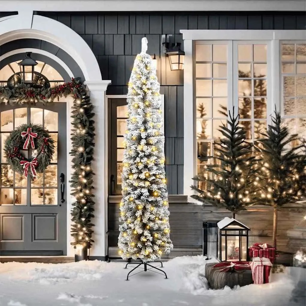 vidaXL Árvore de Natal Artificial Verde 210 cm PVC e Aço e Plástico