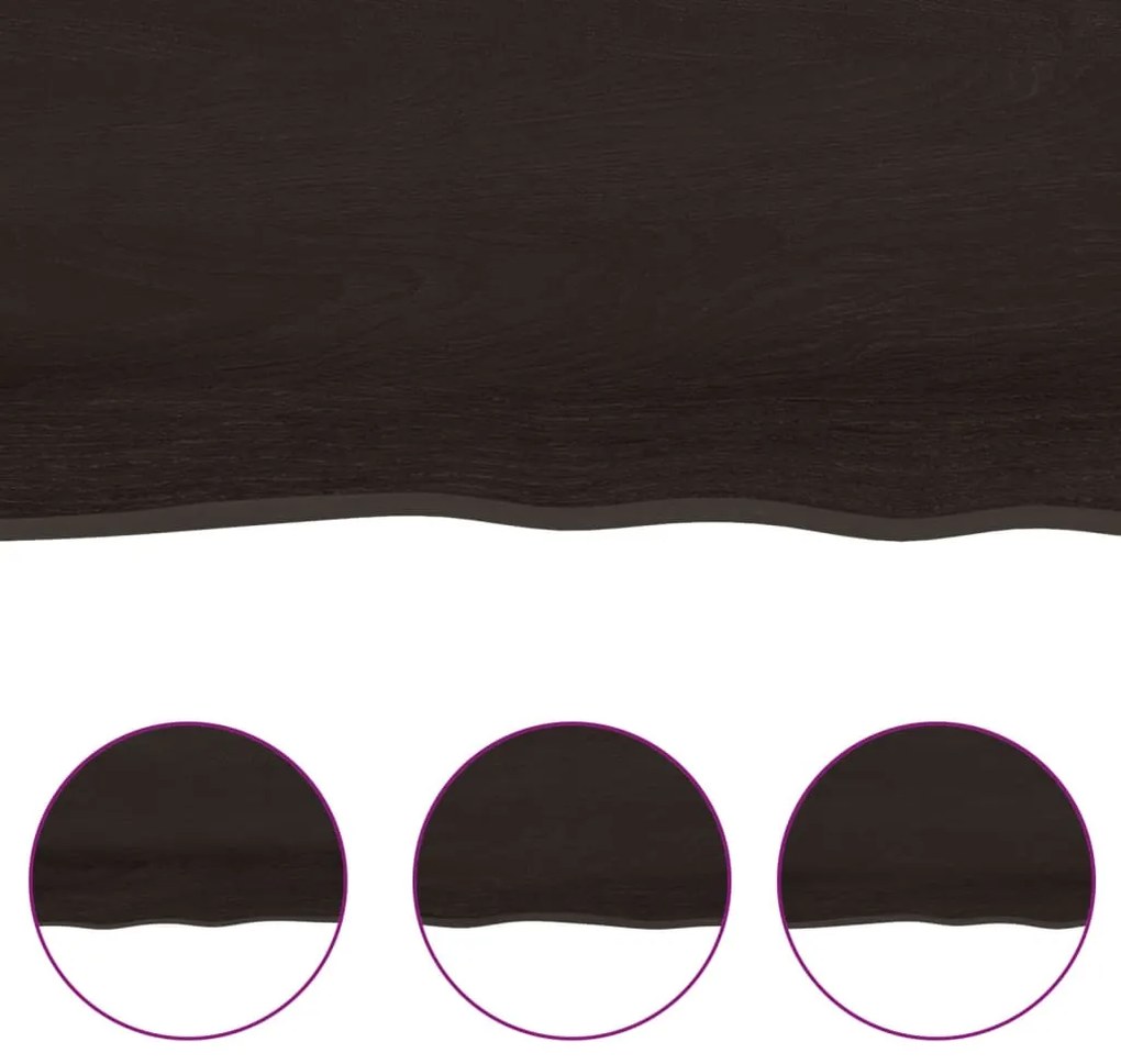 Tampo de mesa 160x50x(2-4) cm carvalho tratado castanho-escuro