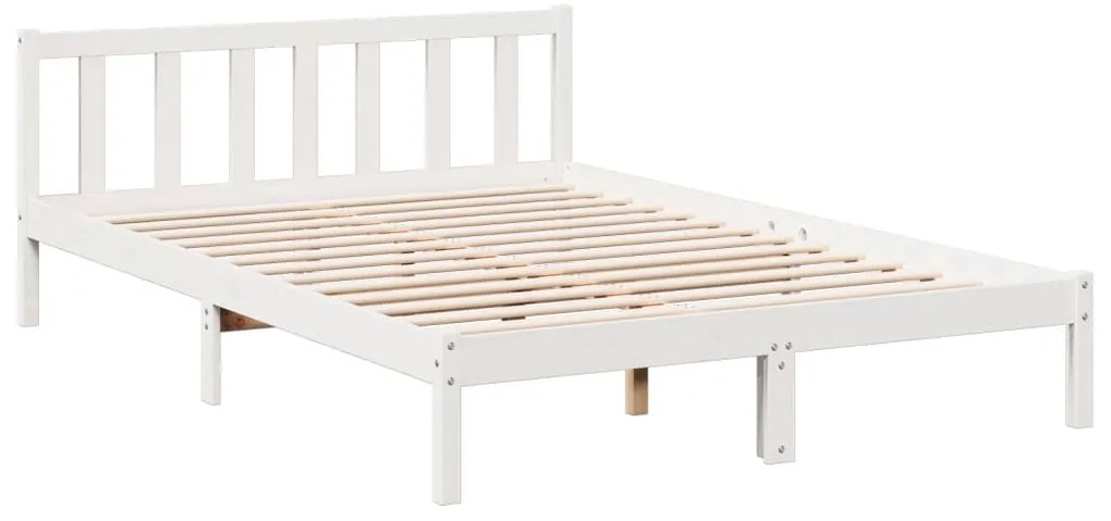 Cama extra longa sem colchão 140x220 cm pinho maciço branco