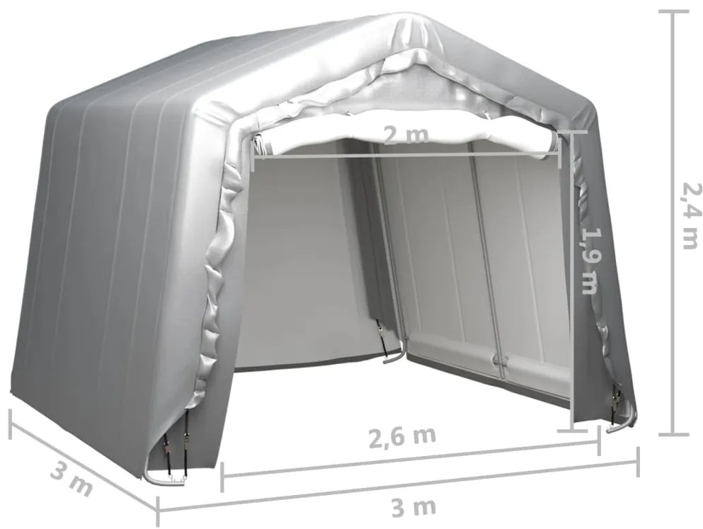 Tenda de armazenamento 300x300 cm aço cinzento