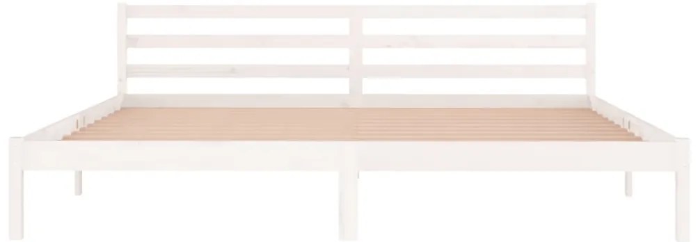 Estrutura de cama 200x200 cm pinho maciço branco