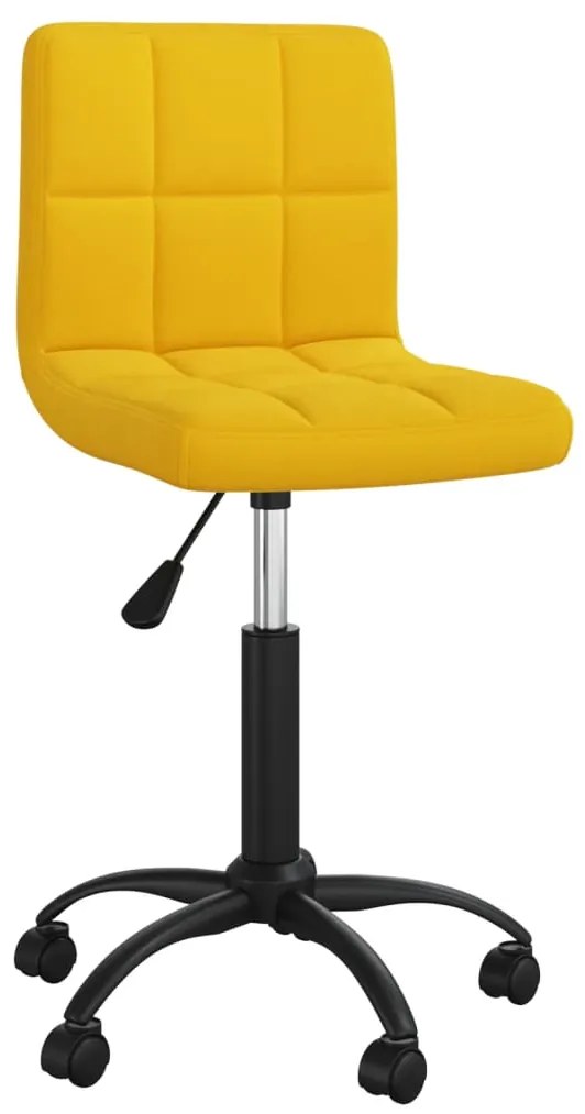 vidaXL Cadeira de jantar giratória veludo amarelo mostarda