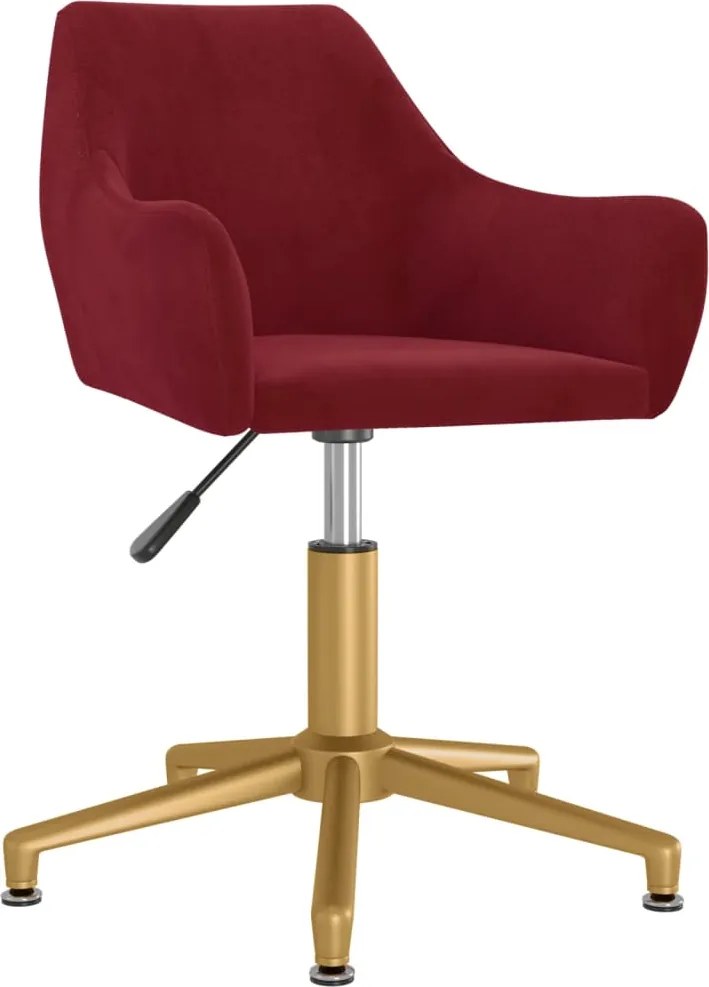vidaXL Cadeira de jantar giratória veludo vermelho tinto