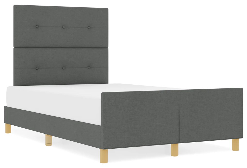 Cama vidaXL Cinza Escuro 120x190 cm Tecido