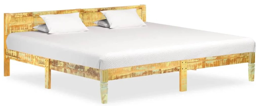 Estrutura de cama madeira recuperada maciça 200x200 cm