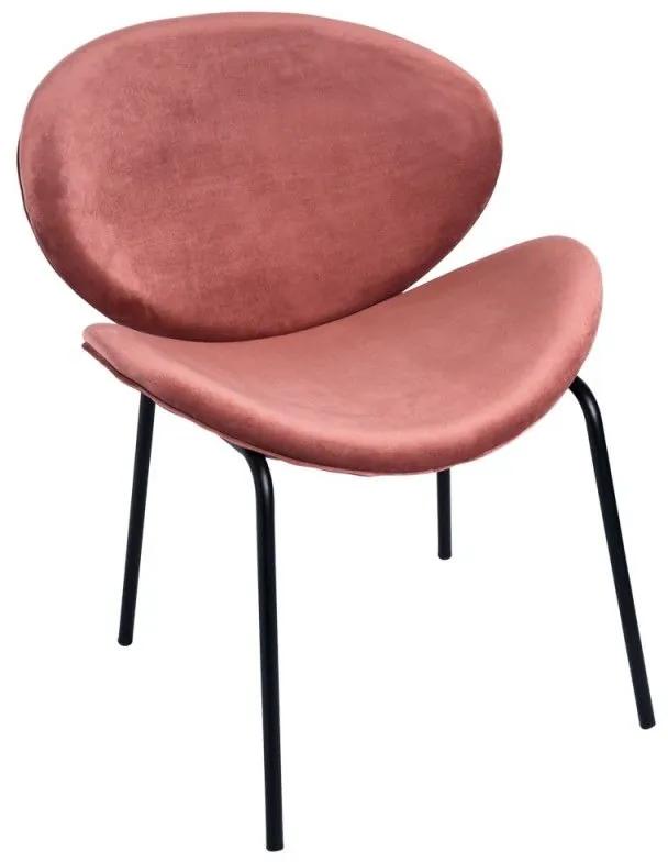 Cadeira Suki Veludo - Rosa claro