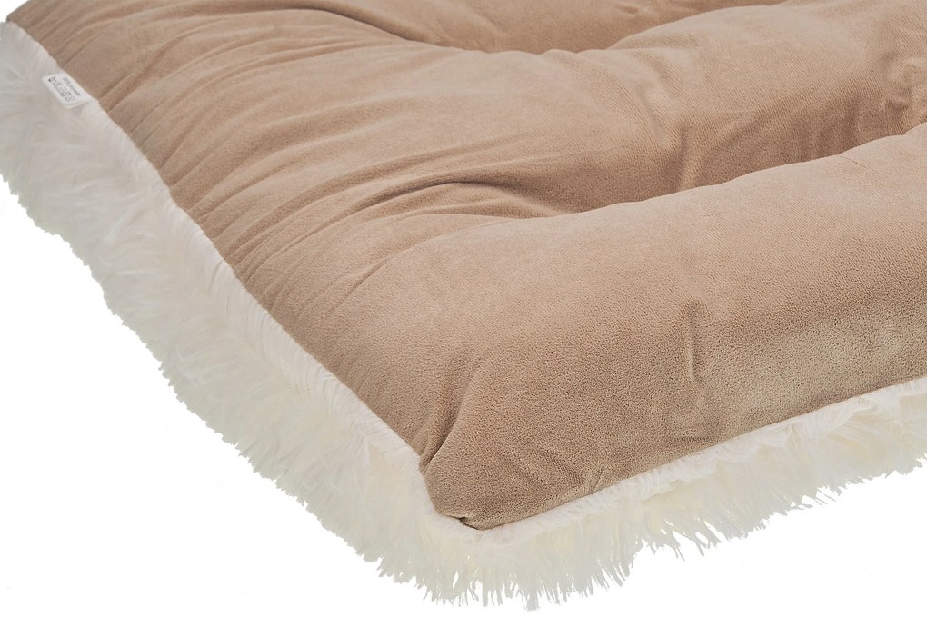 Cama para animal de estimação em veludo creme 60 x 45 cm ERGANI Beliani
