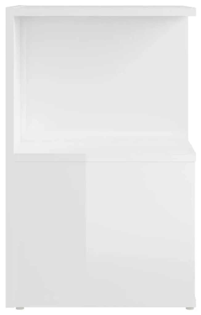Mesa de cabeceira 35x35x55 cm contraplacado branco brilhante