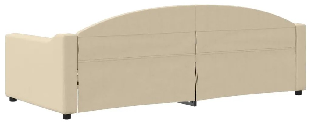 Sofá-cama 90x200 cm tecido cor creme