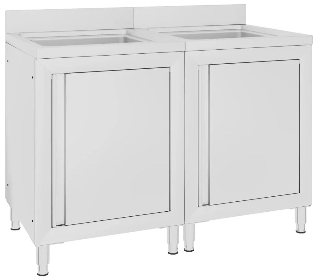 vidaXL Armários c/ lava-louça cozinha com. 2pcs 60x60x96cm aço inoxid.