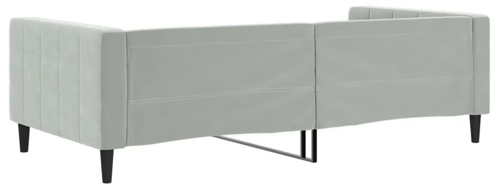 Sofá-cama 100x200 cm veludo cinzento-claro