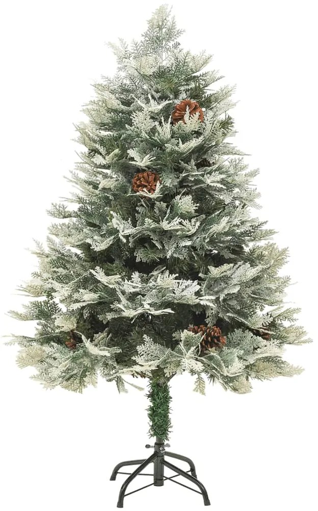 Árvore de Natal com pinhas pré-iluminada 150 cm PVC e PE verde
