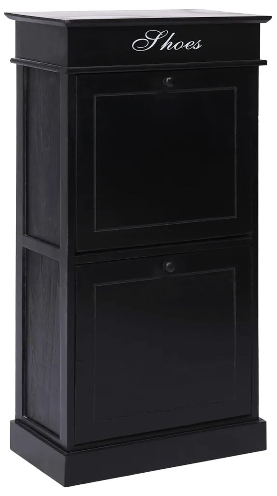 vidaXL Sapateira 50x28x98 cm madeira de paulownia preto