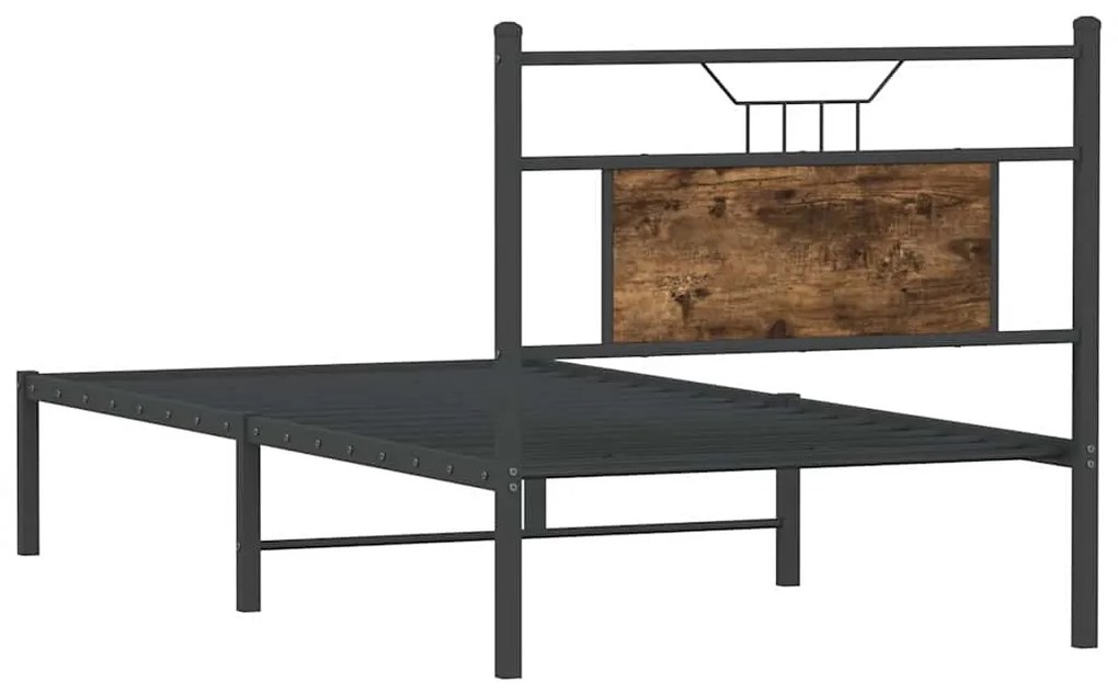 Estrutura cama s/ colchão derivados de madeira carvalho fumado