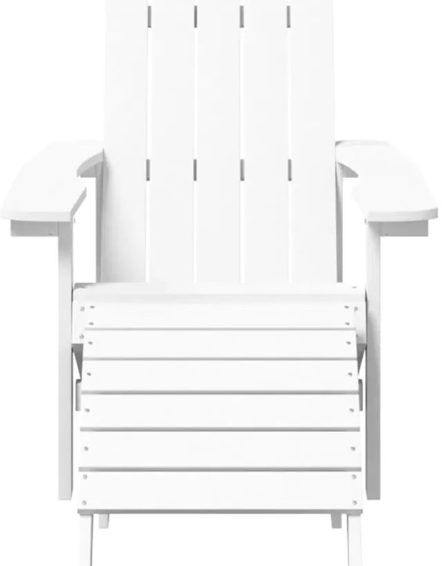 Cadeira de jardim Adirondack com apoio de pés/mesa PEAD branco