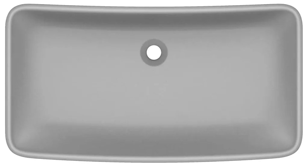 Lavatório luxuoso retangular 71x38 cm cerâmica cinza-claro mate