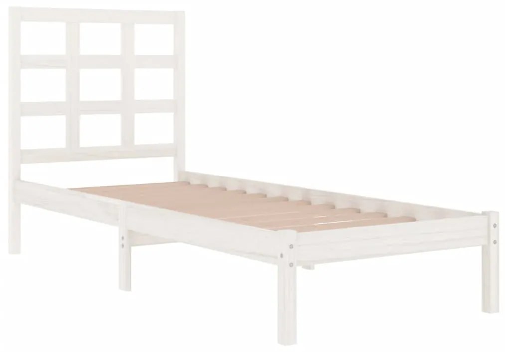 Estrutura cama de solteiro 90x190 cm madeira maciça branco