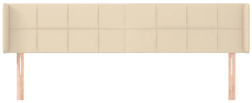 Cabeceira de cama c/ abas tecido 183x16x78/88 cm creme