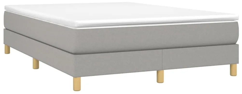 Estrutura de cama sem colchão 140x190 cm tecido cinzento-claro