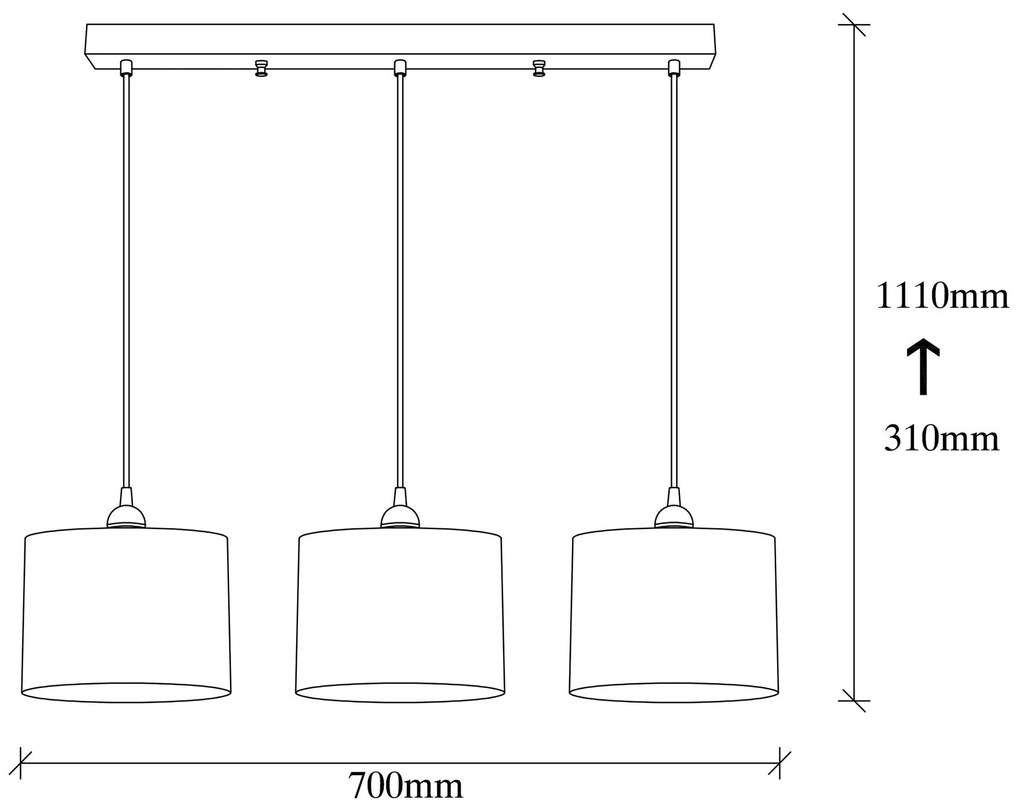 Candeeiro de Teto Berceste – Branco – 70 x 20 cm