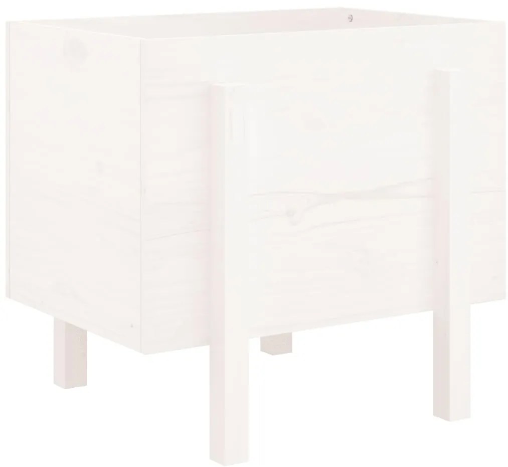 Vaso/floreira de jardim 62x50x57 cm pinho maciço branco