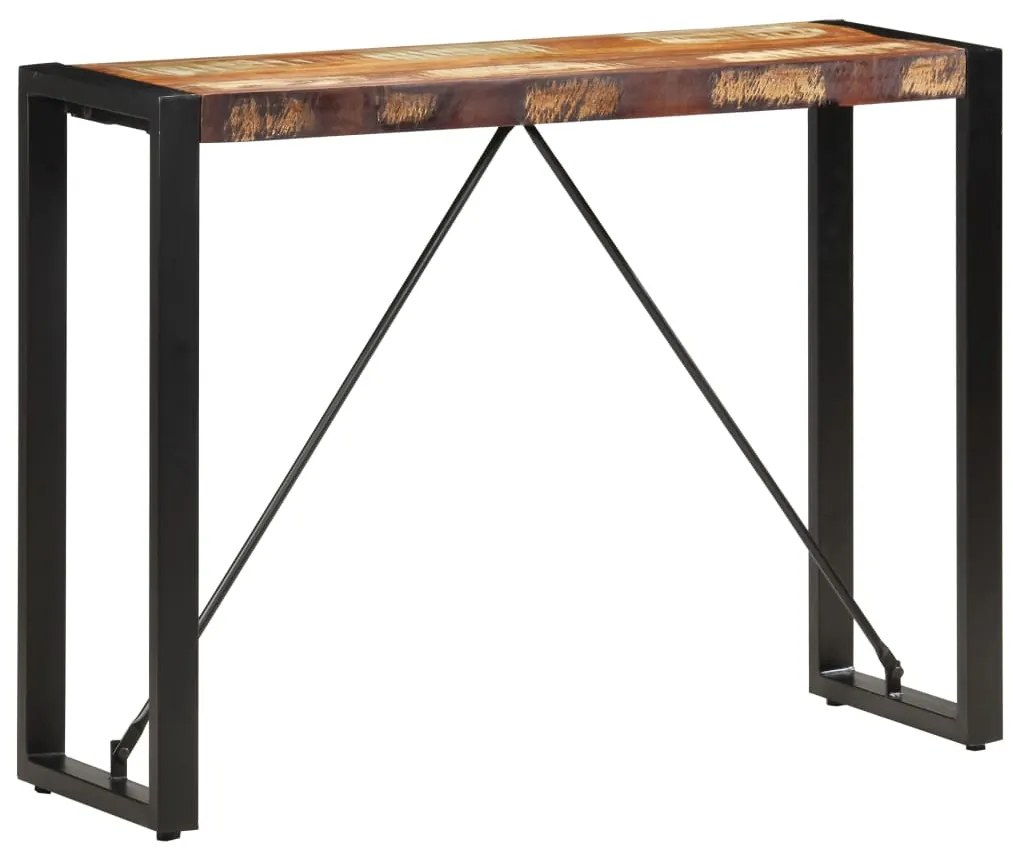 Mesa consola 110x35x76 cm madeira recuperada maciça