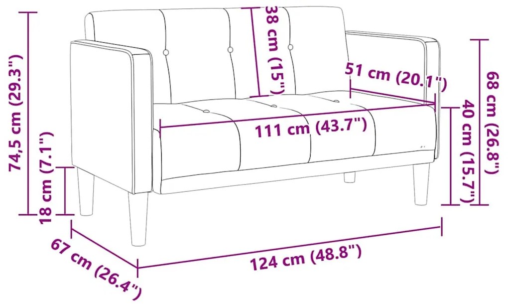 Sofá-luvas 111 cm veludo cinzento-escuro