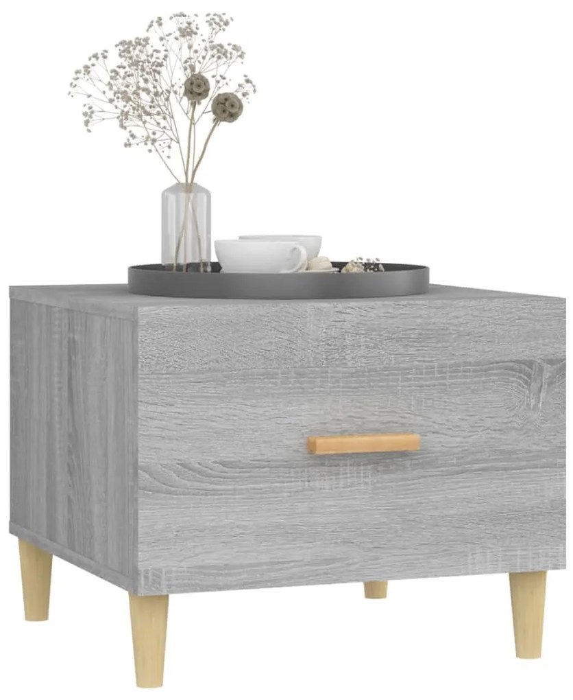 Mesas de centro 2 pcs 50x50x40 cm madeira proc. sonoma cinza