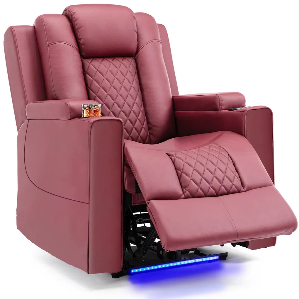 Poltrona Relax Elétrica Reclinável Sintra – Vermelho – Com Massagem, L