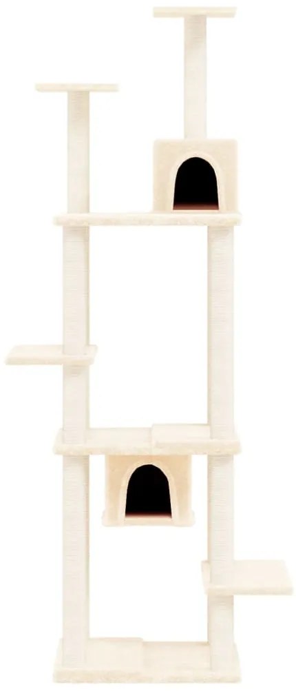 Árvore p/ gatos c/ postes arranhadores sisal 176 cm cor creme