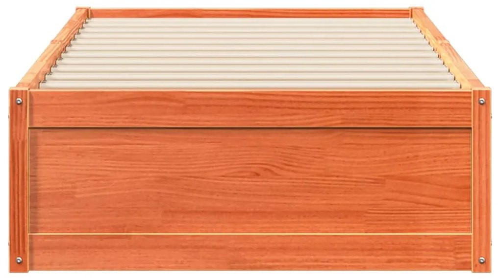 Cama sem colchão 75x190 cm madeira de pinho maciça castanho-mel