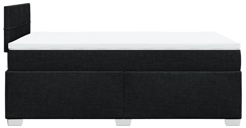 Cama boxspring com colchão 120x190 cm tecido preto