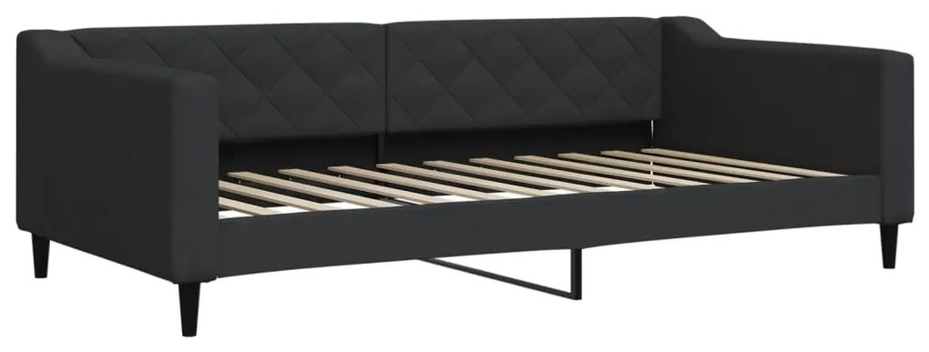 Sofá-cama com gavetão 100x200 cm tecido preto