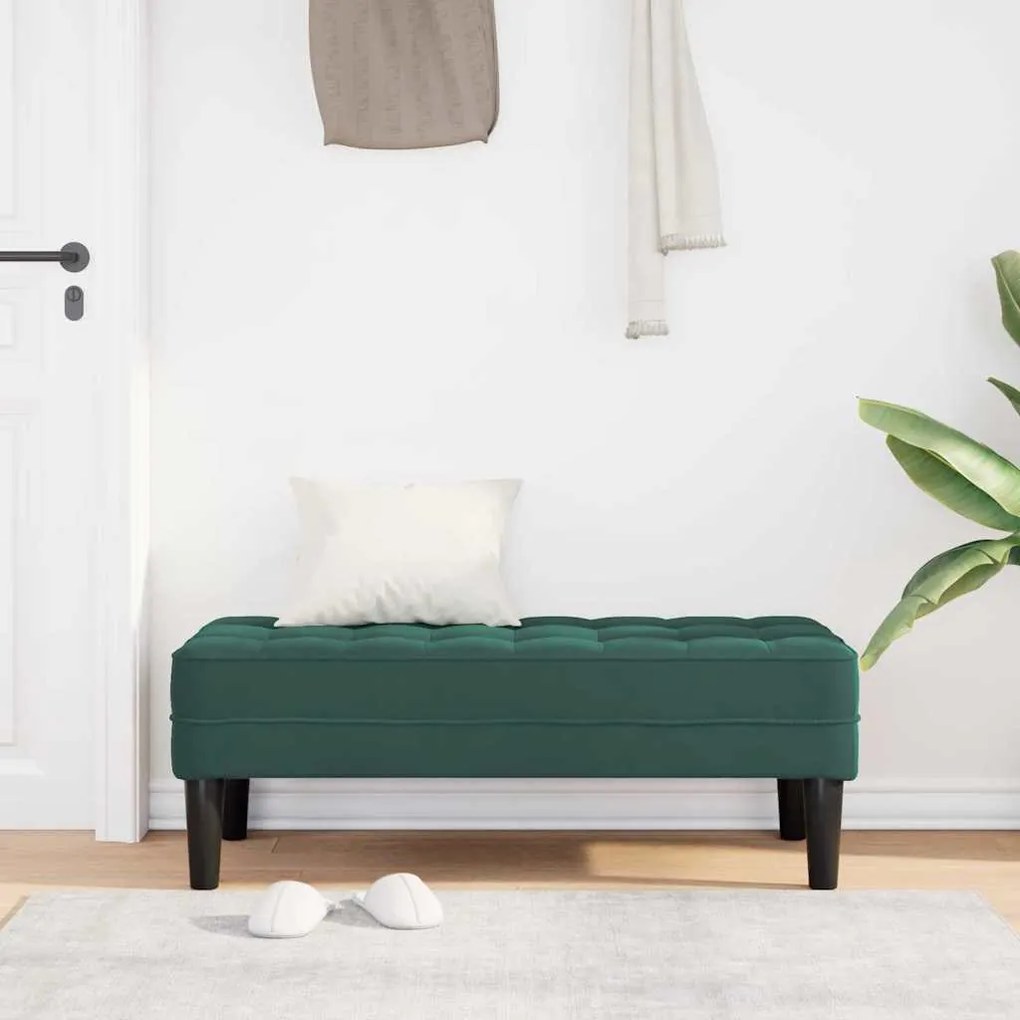 Banco Verde Escuro 113x57x39 cm Veludo