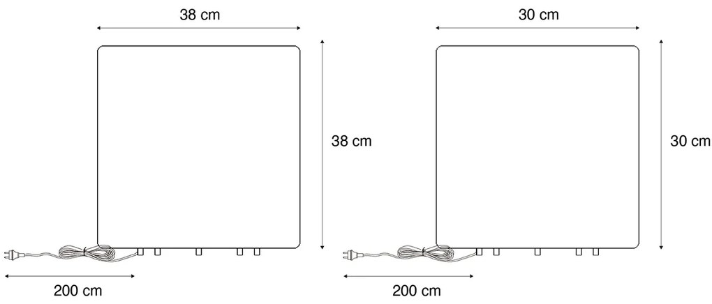 Conjunto de 2 candeeiros de pé de exterior brancos 30 e 38 cm quadrados IP44 - Nura Moderno