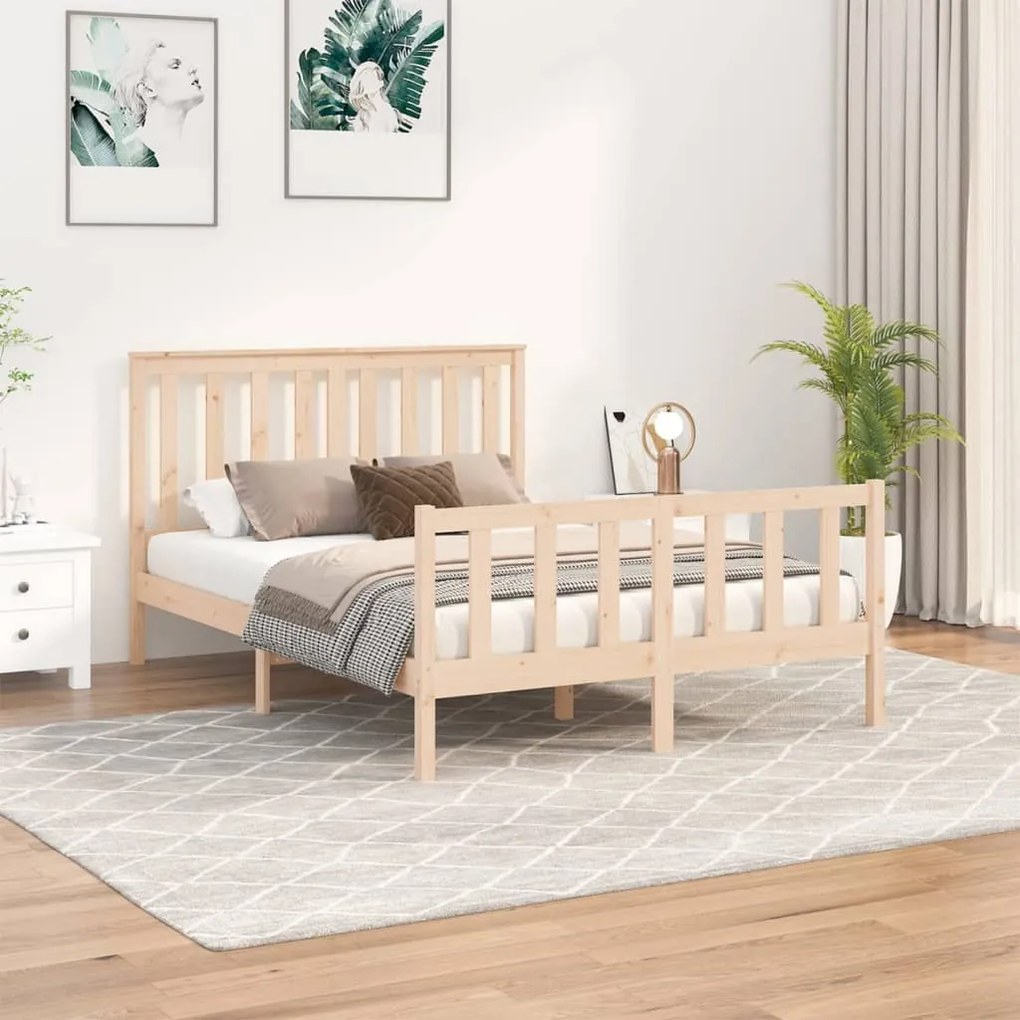 vidaXL Cama sem colchão 120x200 cm madeira de pinho maciça