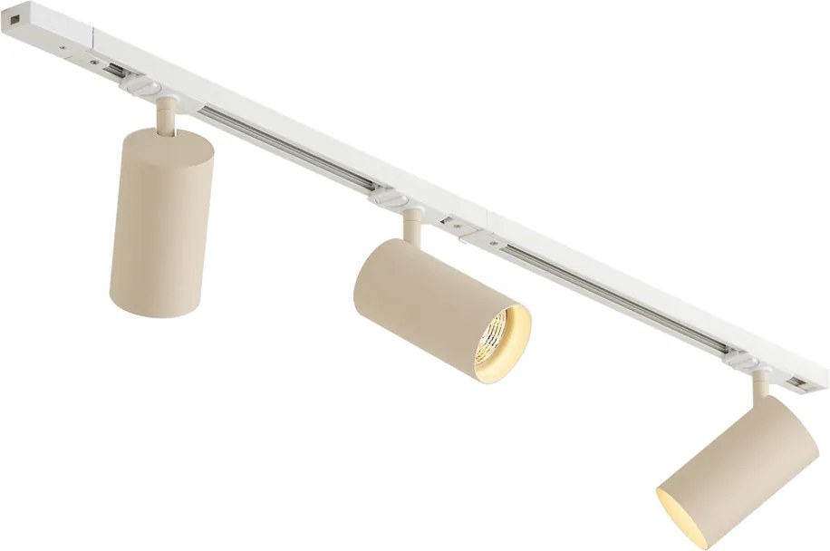 Sistema de iluminação de trilho moderno com 3 focos branco com bege 1-fase GU10 70mm - Iconic Jeana Luxe